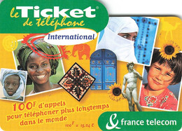 Carte Prépayée France Telecom Ticket De Téléphone International 100 Francs Carte Téléphonique 31/03/2003 - Billetes FT