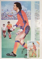 O) 1982  CUBA, CARIBBEAN, 1982 WORLD CUP SOCCER CHAMPIONSHIPS SPAIN, ATHLETES, MAXIMUM CARD - Cartes-maximum