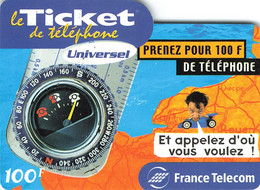 Carte Prépayée France Telecom Ticket De Téléphone Universel 100 Francs Carte Téléphonique 31/03/2001 - Billetes FT