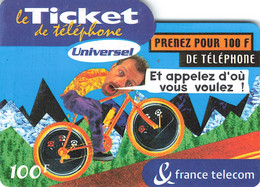 Carte Prépayée France Telecom Ticket De Téléphone Universel 100 Francs Carte Téléphonique 31/03/2003 - Tickets FT
