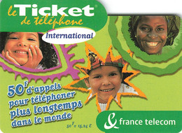 Carte Prépayée France Telecom Ticket De Téléphone International 50 Francs Carte Téléphonique 30/11/2002 - FT Tickets