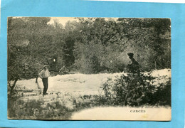 CARCES- 2 Hommes Au Bord De La Rivière En Crue-beau Plan-édition-Giboin-années 1900-10 - Carces