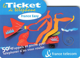 Carte Prépayée France Telecom Ticket De Téléphone France Easy 50 Francs Carte Téléphonique 31/10/2002 - Biglietti FT