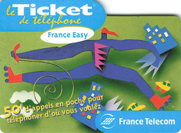 Carte Prépayée France Telecom Ticket De Téléphone France Easy 50 Francs Carte Téléphonique 31/03/2001 - Tickets FT