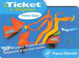 Carte Prépayée France Telecom Ticket De Téléphone France Easy 50 Francs Carte Téléphonique 31/03/2001 - Tickets FT