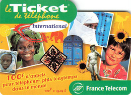 Carte Prépayée France Telecom Ticket De Téléphone International 100 Francs Carte Téléphonique 30/06/2001 - Tickets FT