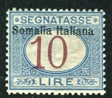 SOMALIA 1909 SEGNATASSE 10 L. ** MNH - Somalie