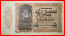 * REICHSBANKNOTE: GERMANY ★ 5000 MARK 1922! UNCOMMON! LOW START ★ NO RESERVE! - 5000 Mark