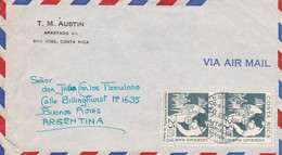 COSTA RICA ENVELOPPE CIRCULEE ANNEE 1962, PAR AVION. SAN JOSE A BUENOS AIRES, ARGENTINE.- LILHU - Costa Rica