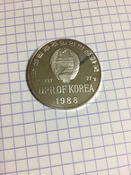 North Korea 500 Won, 1988 XV Winter Olympic Games, Calgary 1988 - Ice Hockey - Korea, North