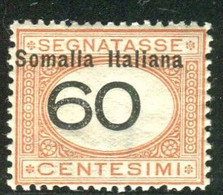 SOMALIA 1926 SEGNATASSE 60 C. * GOMMA ORIGINALE - Somalia
