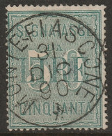 Italy 1890 Sc J21 Sa Seg15 Yt T20 Postage Due Used Montefiascone Cancel Small Thin - Strafport