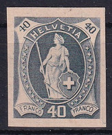 Stehende Helvetia Probedruck Blau - Unused Stamps