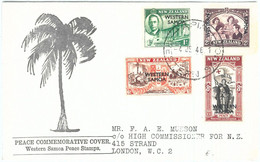 Delcampe - 72413 - WESTERN SAMOA - POSTAL HISTORY - FDC COVER  1946 - PEACE - Samoa