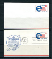 USA 1967 2 Postal Stationary Cards 13c Detroit MI 11520 - 1961-80
