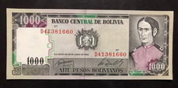 103B, BOLIVIA, Banknote, 1000 Pesos Bolivianos, Uncirculated, 1982 - Bolivia
