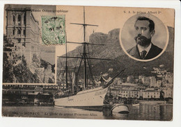 CPA MONACO - MONTE-CARLO - Le Yacht Du Prince "PRINCESSE-ALICE" - Le Price "ALBERT 1er" - Voilier - Le Musée Océanograph - Musée Océanographique