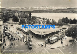 170825 SWITZERLAND ZÜRICH BELLEVUE PLACE & TRAMWAY POSTAL POSTCARD - Bellevue