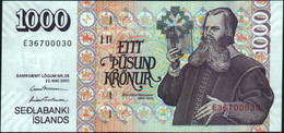 ♛ ICELAND - 1.000 Kronur L.22.05.2001 {sign: Davíð Oddsson & Eiríkur Guðnason} UNC P.59 (4) - Iceland