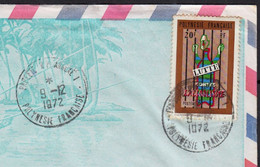 SEUL Sur Enveloppe ILLUSTREE De  PAPEETE  Tahiti  Polynésie Française Le 9 12 1972 LUTTE 20F Pour 80270 AIRAINES - Covers & Documents