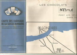 Carte Des CHATEAUX DE LA SUISSE ROMANDE , 1936 ,publicité , 48 Pages , 6 Scans,  Frais Fr 3.35 E - Sonstige & Ohne Zuordnung