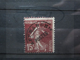 VEND BEAU TIMBRE PREOBLITERE DE FRANCE N° 53 , PIQUAGE DECALE , SANS GOMME !!! (a) - Used Stamps