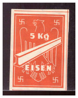 Dt- Reich (022193) Bezugsmarke 5 Kg Eisen Orange Ohne Gummierung - Cartas