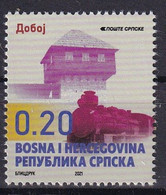 BOSNIA AND HERZEGOVINA  2021,SERBIA BOSNIA,TOWN DOBOJ,TRAIN,LOCOMOTIVE,DEFINITIVE STAMP,MNH - Trains