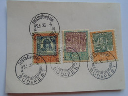 AV116.43 Overstamping Hungarian Royal Central Stamp Warehouse Budapest 1925 -  1000, 5000, 50000 Korona Revenue Stamps - Fiscale Zegels