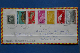 AB17 ESPANA BELLE LETTRE  1981 CANARIAS  POUR GIVRY  FRANCE + AFFRANCHISSEMENT PLAISANT - Covers & Documents