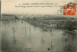 Angers * La Place St Serge * Boulevard *ayrault * Gare St Serge * Inondations De Décembre 1910 * Crue - Angers