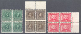 België Nr 179-181 XX In Blok Van 4 Cote +€88 Perfect - Unused Stamps