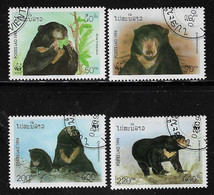 LAOS-1994- 4 Valori Obliterati, Emissione PROTEZIONE DELLA NATURA (emblema WWF) -in Ottime Condizioni. - Gebruikt