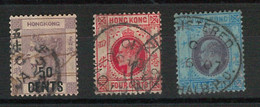 60757 -  HONG  KONG - STAMPS: 3 Used Stamps With Nice POSTMARKS! - Oblitérés