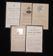 Lot De 5 Faire-part (1900-1915) (département Manche) - Obituary Notices