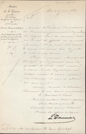 Autographe Eugène Daumas Militaire Général De Division Politicien écrivain Lettre Ministère De La Guerre Paris 1854 - Autres & Non Classés