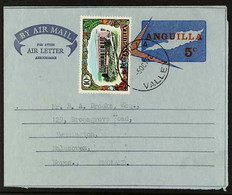 1968 AEROGRAMME.  5c Red & Blue Uprated Used Aerogramme To England, The Letter Being Of Philatelic Interest. For More Im - Anguilla (1968-...)