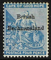 1885-87 4d Dull Blue Of Cape Of Good Hope, Wmk Crown CC, Overprinted "British Bechuanaland", SG 3, Fine Mint. For More I - Autres & Non Classés