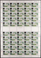 2012 25c On 10c Provisional Surcharge, SG 1380, Complete Sheet Of 50 (two Panes Of 25 With Horizontal Gutter) With Full  - Belize (1973-...)