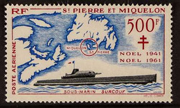 ST PIERRE ET MIQUELON 1962 500fr Air 20th Anniv Of Free French Government, Yvert 28 Or SG 420, Superb Never Hinged Mint. - Autres & Non Classés