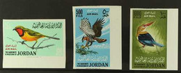 1964 Air Birds Complete IMPERF Set, Michel 490/92 B (SG 627/29 Var), Superb Never Hinged Mint Marginal Examples, Very Fr - Jordanie