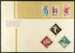 1960 PUNCTURED SPECIMENS. Shipwreck Of St Paul Complete Set Perforated SPECIMEN (SG 295/300), Unused And Stuck To In A H - Malte (...-1964)