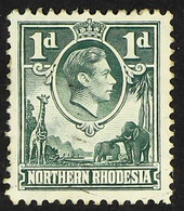 1938-52 1d Green, "Extra Boatman" Variety, SG 28a, Lightly Used. For More Images, Please Visit Http://www.sandafayre.com - Rhodésie Du Nord (...-1963)