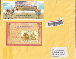 India , 2013 ,  Block , Donkey , Donkeys , Block Architectural Heritage , Customs Label - Esel