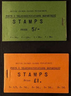 1960-64 BOOKLETS 5s Green Cover & £1 Orange Cover Complete Booklets, SG SB 3/4, Very Fine (2 Booklets) For More Images,  - Iles Salomon (...-1978)