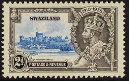 1935 2d Ultramarine And Grey-black Silver Jubilee, Extra Flagstaff Variety, SG 22a, Fine Mint. For More Images, Please V - Swaziland (...-1967)