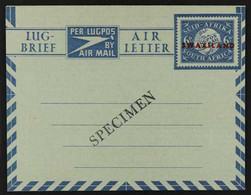 1949 AIR LETTER 6d Ultramarine On White, Sender's Details Horizontal Lines On Reverse, Afrikaans First, Kessler 9Ds, H&G - Swaziland (...-1967)