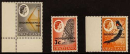 1968 Independence 1c, 3c On 2½c And 5c, Watermark Inverted, SG 143w, 146w, And 149w, Never Hinged Mint. (3 Stamps) For M - Swaziland (...-1967)