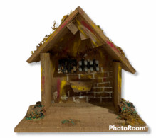 I100371 Presepe - Casetta / Grotta In Legno - 27x16 Cm - Christmas Cribs