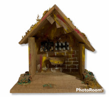 I100371 Presepe - Casetta / Grotta In Legno - 27x16 Cm - Weihnachtskrippen